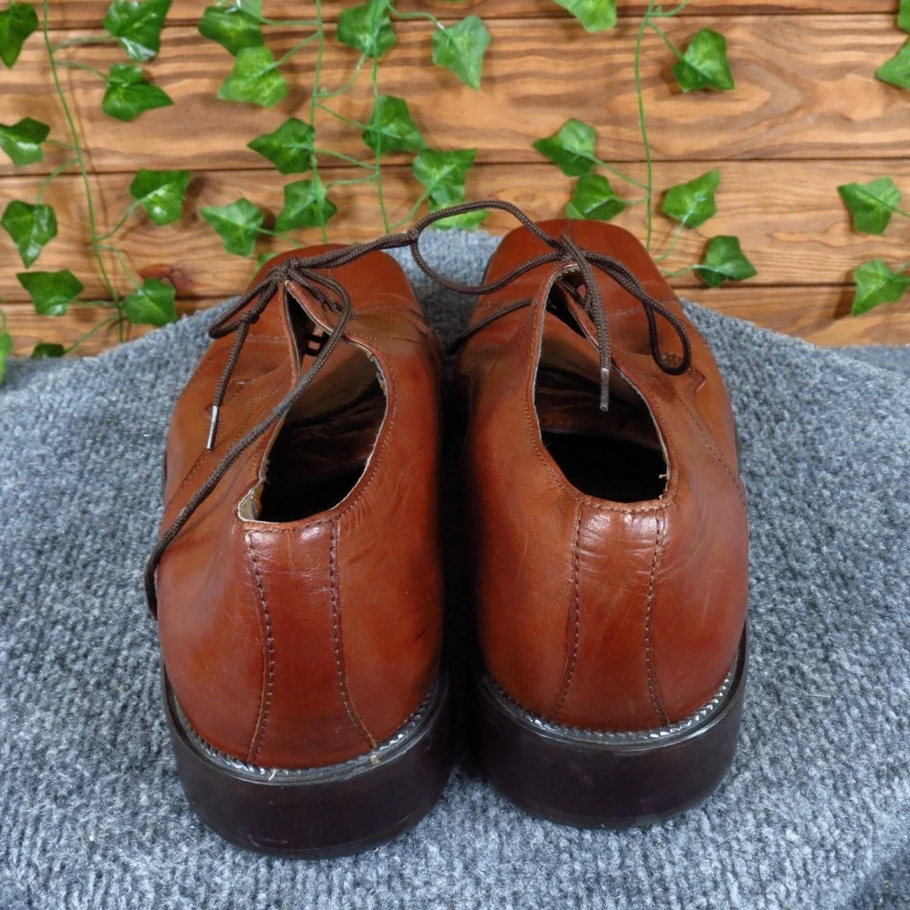 Stacy Adams Derby Men Casual Shoe Size 10.5 Medium Brown Leather Square Toe‎